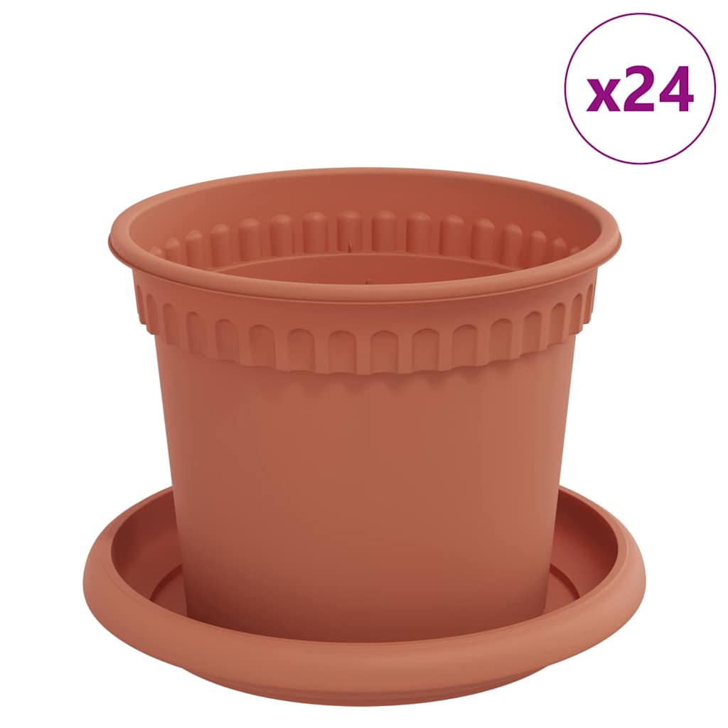 Doniczki 24 pcs Czerwony ceglasty Ø 12,5 x 10 cm