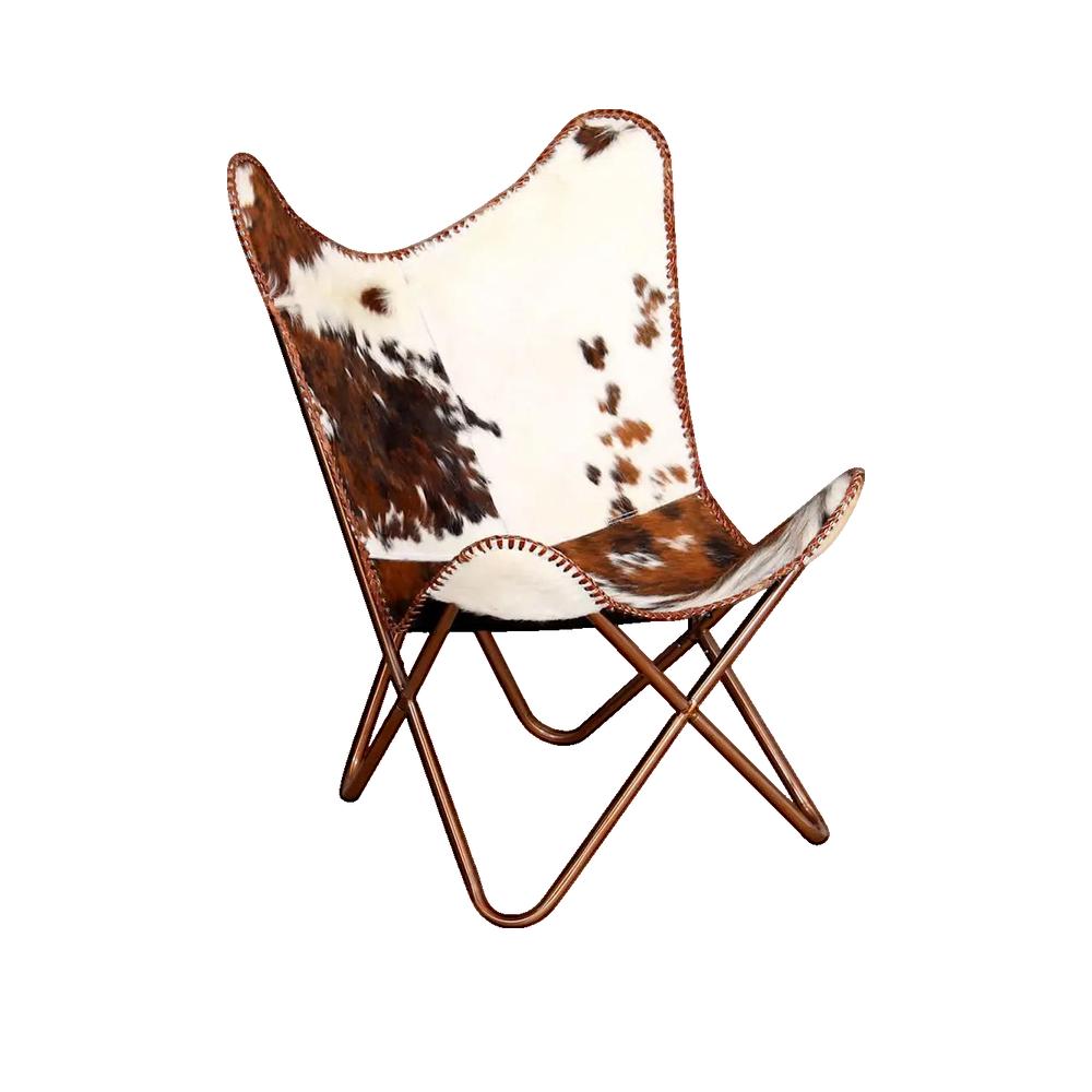 Fotel motyl vidaXL skóra bydlęca design vintage ergonomiczny