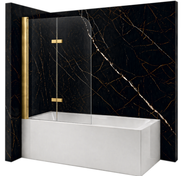 SILLA Parawan nawannowy MARION 2-skrzydłowy uchylny 120x140 cm ruchomy złoty