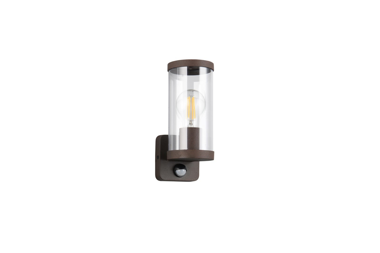 Kinkiet zewnętrzny z czujnikiem ruchu BONITO rdzawy 1xE27x28W wym: 23x9,5x9,5 cm IP44 RL