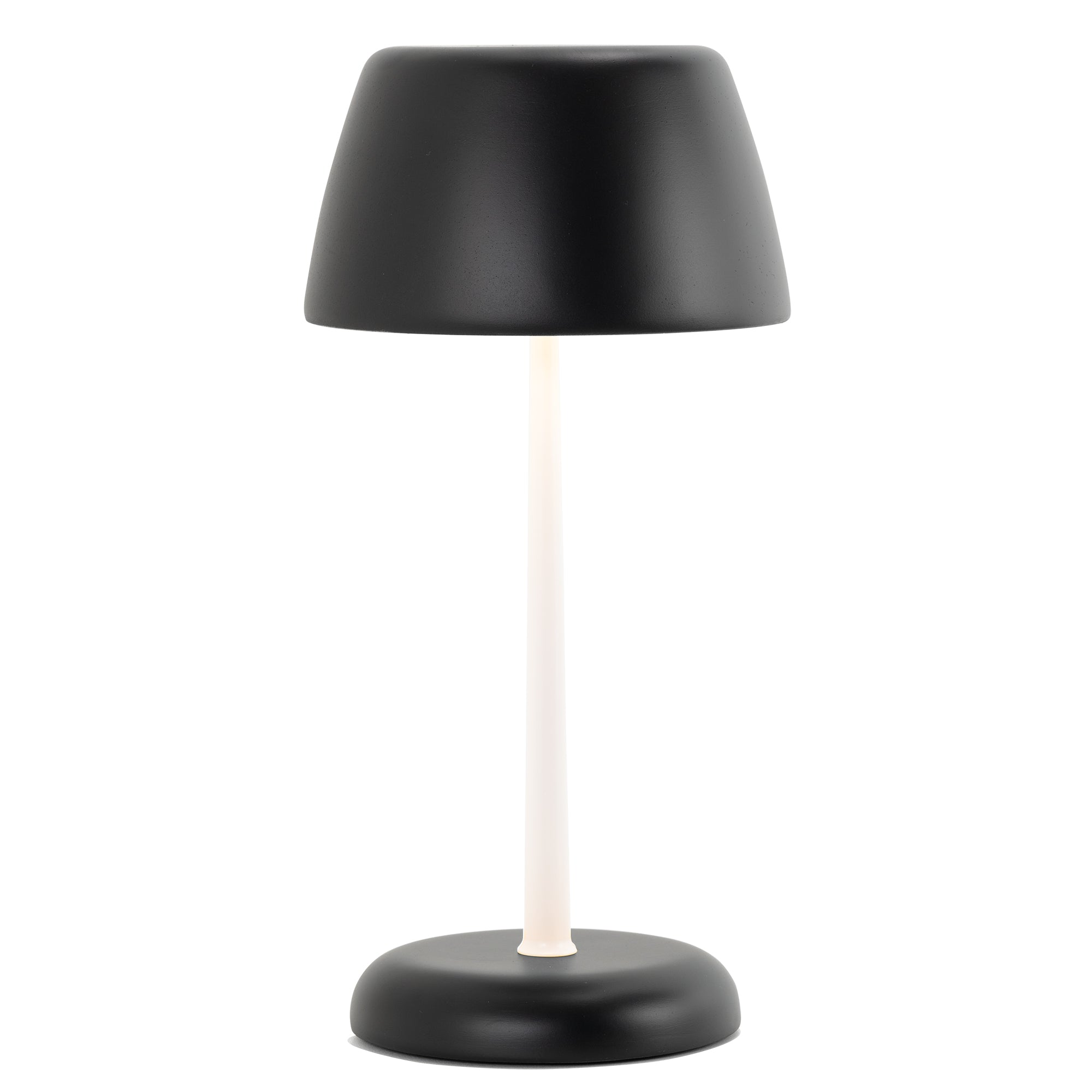 Inteligentna lampa Trilli Wi-Fi w kolorze szafranowym - akumulatorowa dioda LED, dotyk, aplikacja Wi-Fi, czarno-biała, zdobiona ceramika