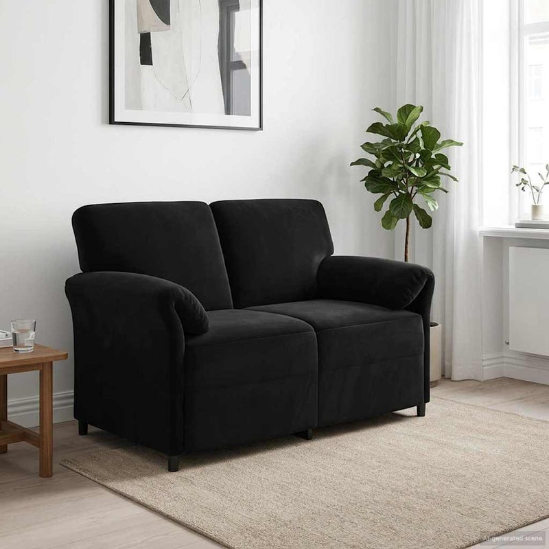Sofa dwuosobowa Czarny 138 x 83 x 95 cm Welur vidaXL