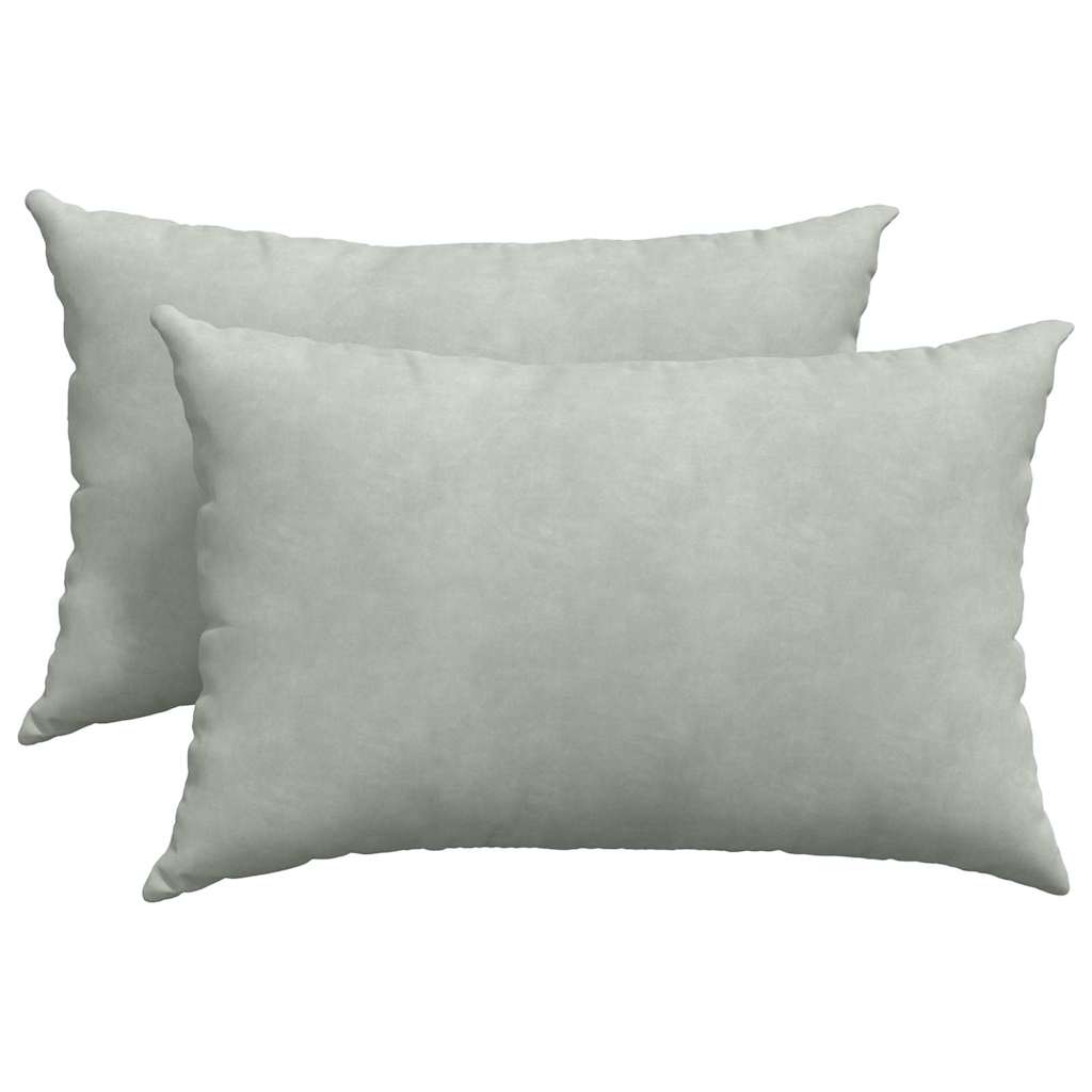 Poduszki na sofę 2 pcs Jasnoszary 60 x 40 cm Tkanina sztruksowa