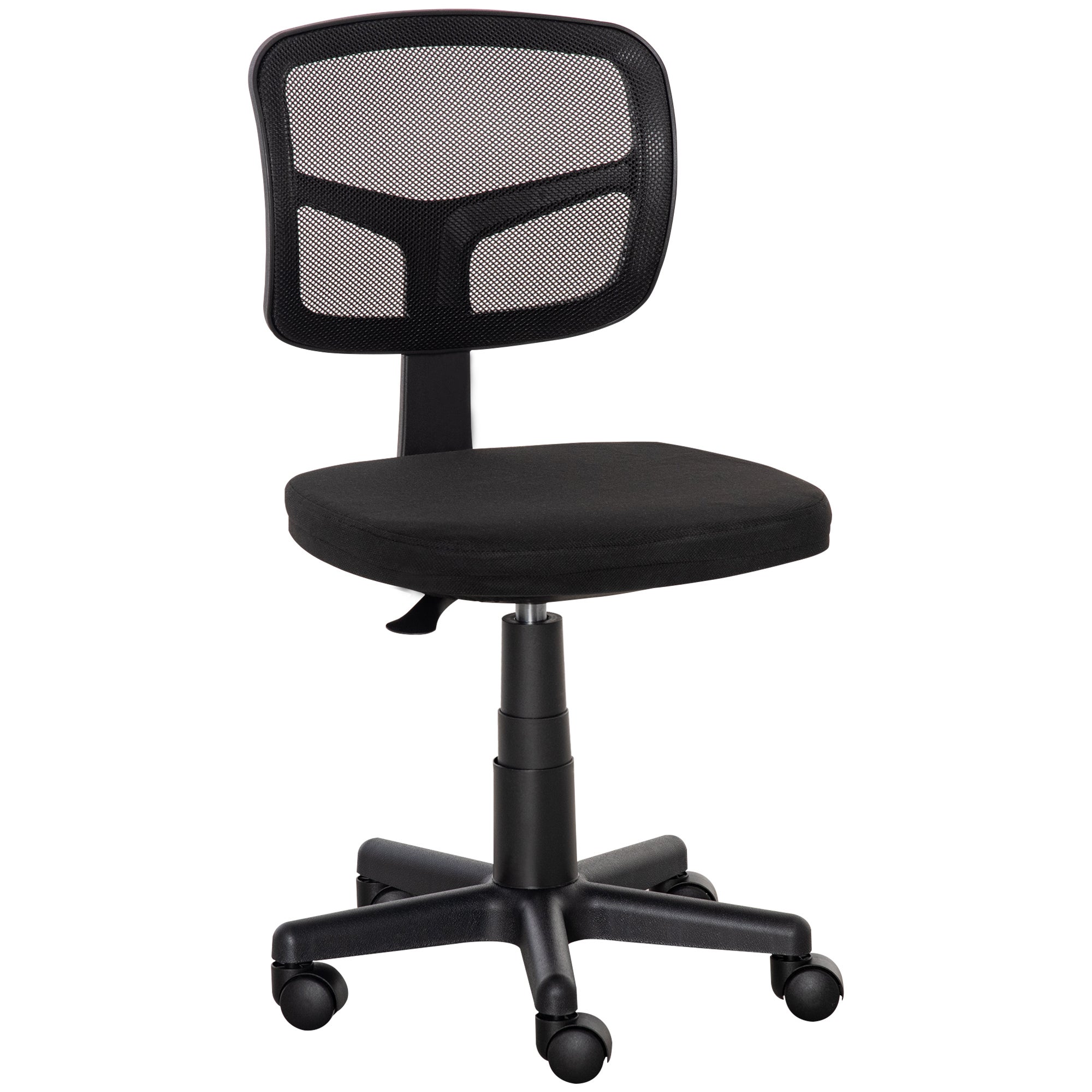 Ergonomiczny fotel biurowy, obrotowy, regulowany na wysokość, oszczędzający miejsce, czarny