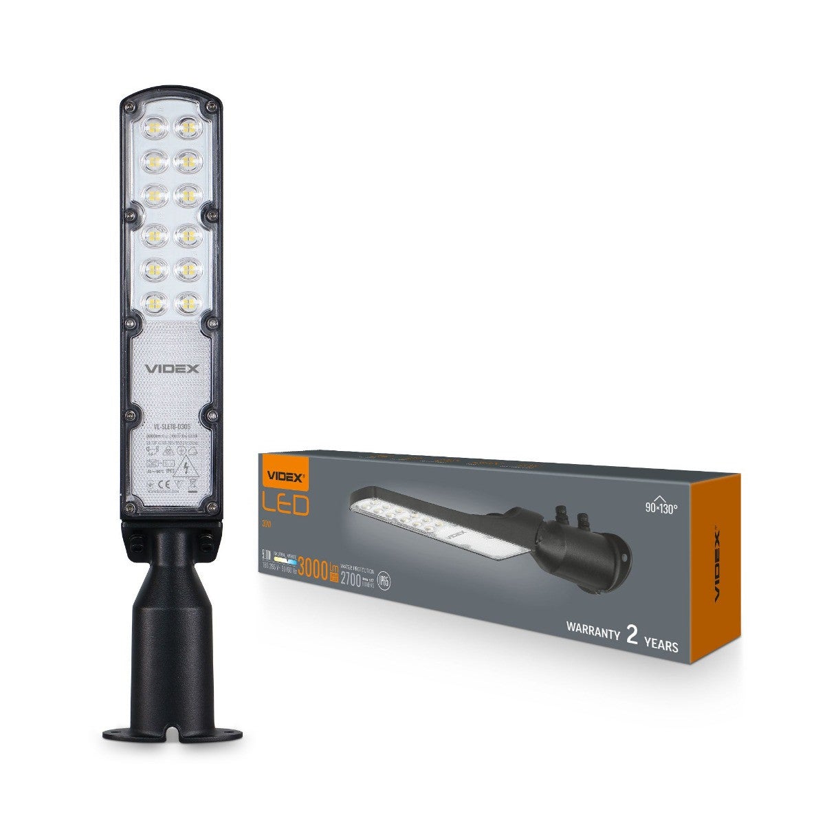 Latarnia ogrodowa Street czarna LED 30W 5000K 2700lm IP65 wym: 42,4 x 10,8 x 7,6 cm aluminium Videx