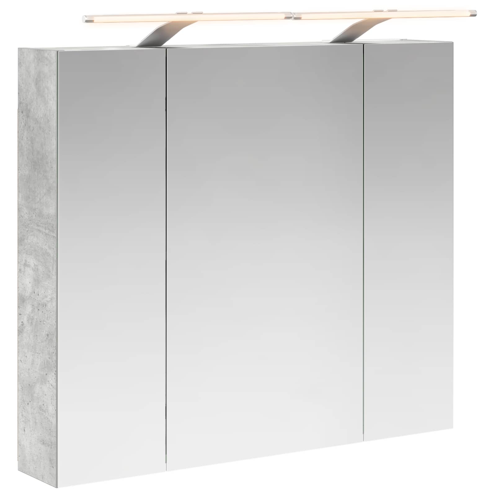 Szafka z lustrem do łazienki Betonowy szary 80 x 14.5 x 70 cm