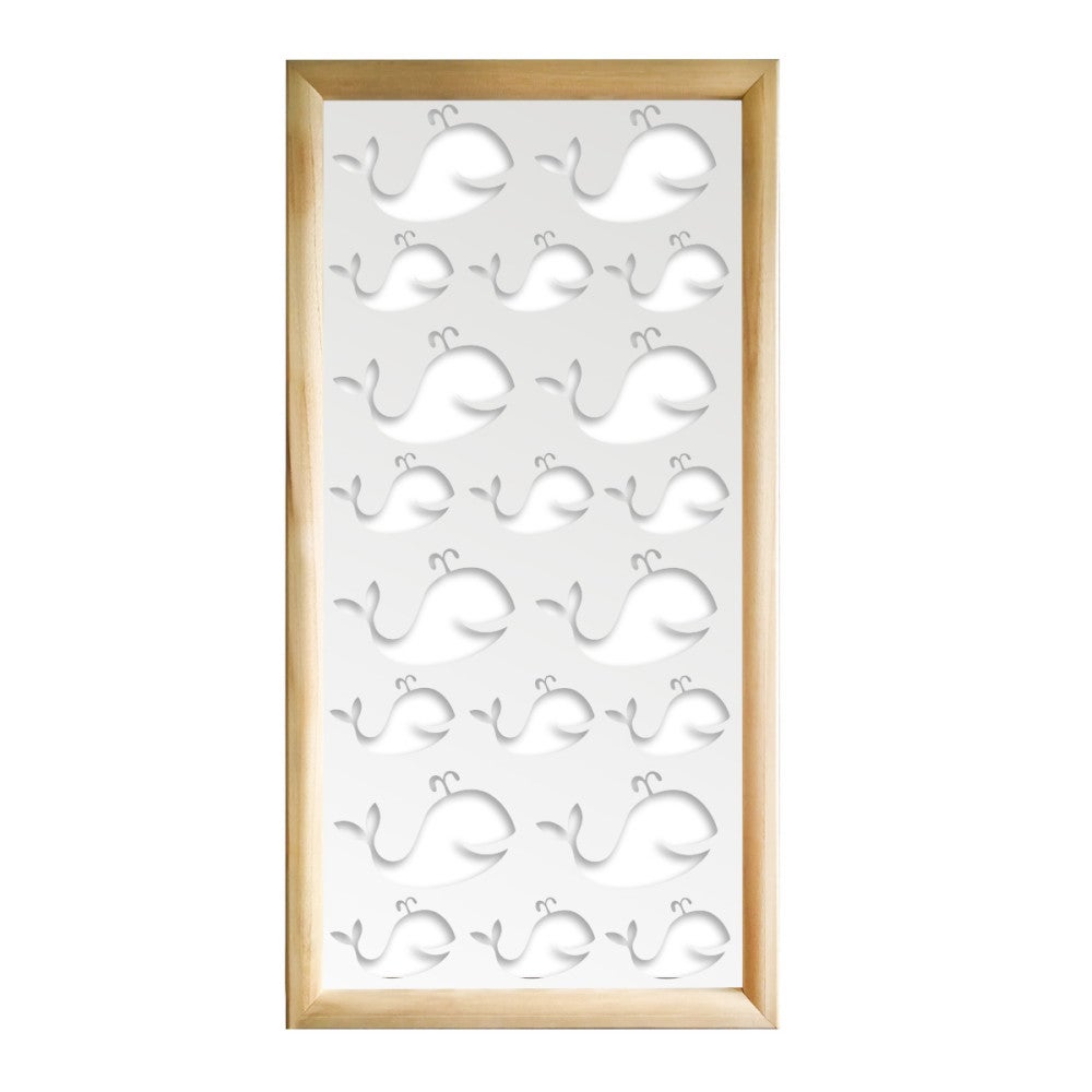 WIELORYB - Prostokątne moduły dekoracyjne z drewna i PCV - Rozmiar 73x148 cm - Grubość 64 mm - Kolor wewnętrzny BIAŁY