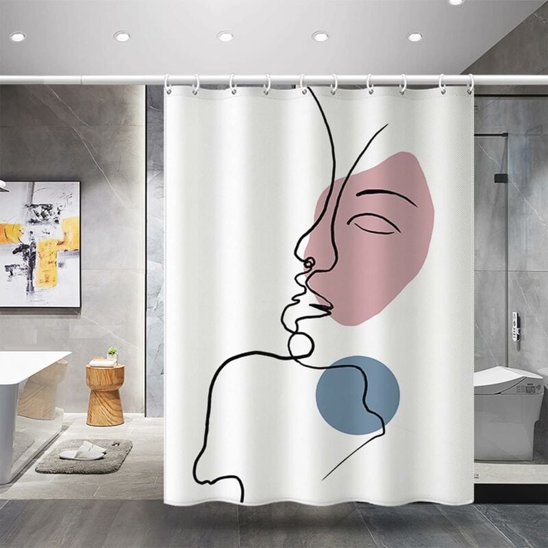 Odporna na pleśń zasłona prysznicowa 180x200 cm, zasłona prysznicowa z tkaniny, którą można prać w pralce (180x200cm,)