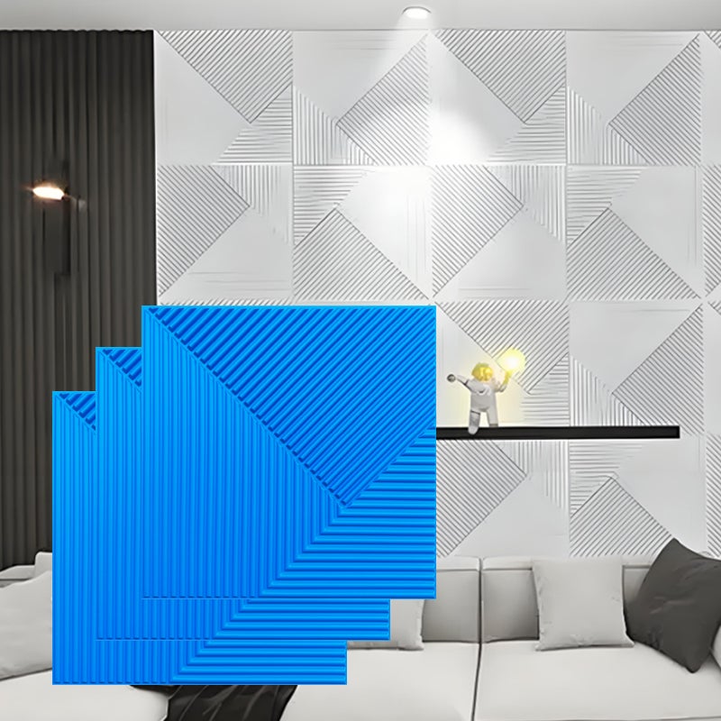 Panel Akustyczny 30x30cm, Bez samoprzylepnego mocowania - Zestaw 12 Paneli Wyciszających - Izolacja Ścienna DIY do Studia, Biura i Sypialni - Niebiesk