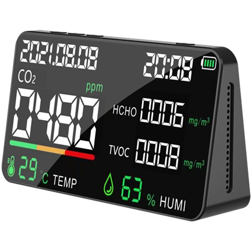 Wielofunkcyjny tester dwutlenku węgla i CO2 TVOC HCHO Wartość mocy Temperatura Wilgotność