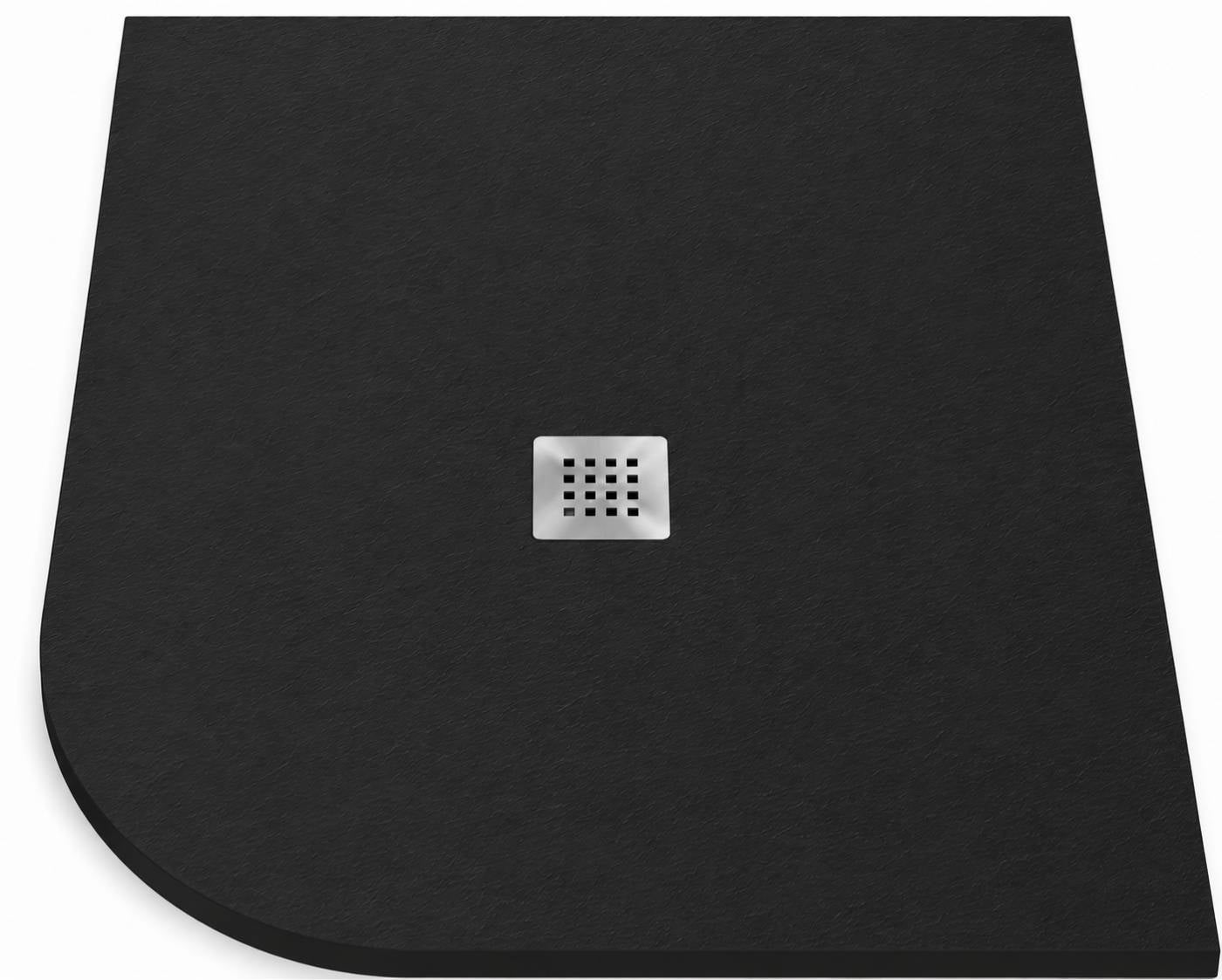 Brodzik półokrągły ROUND 80x80 cm Czarny kratka ze stali