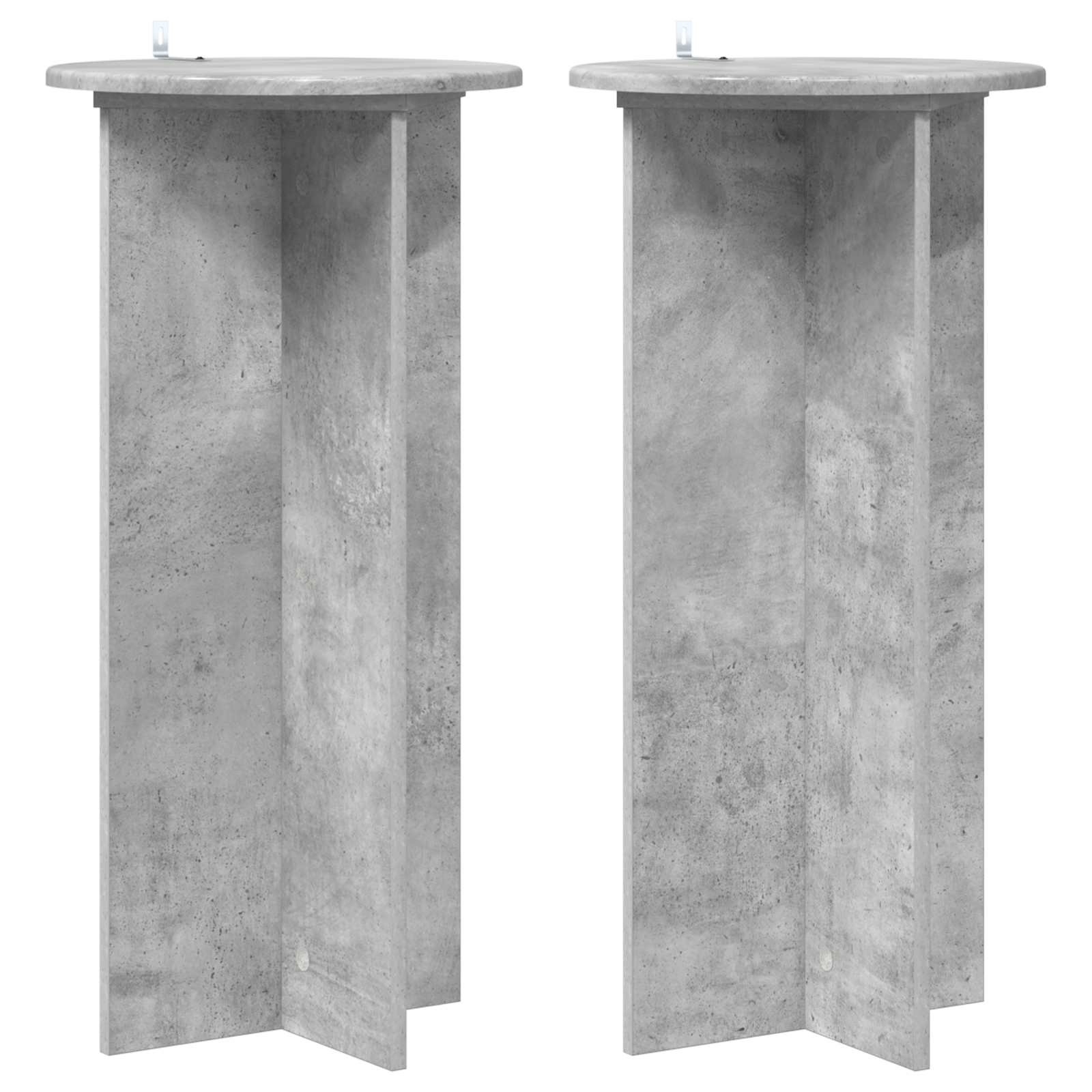 2x Stojak na Rośliny 80 cm Szarość Betonu 40x40x80 cm