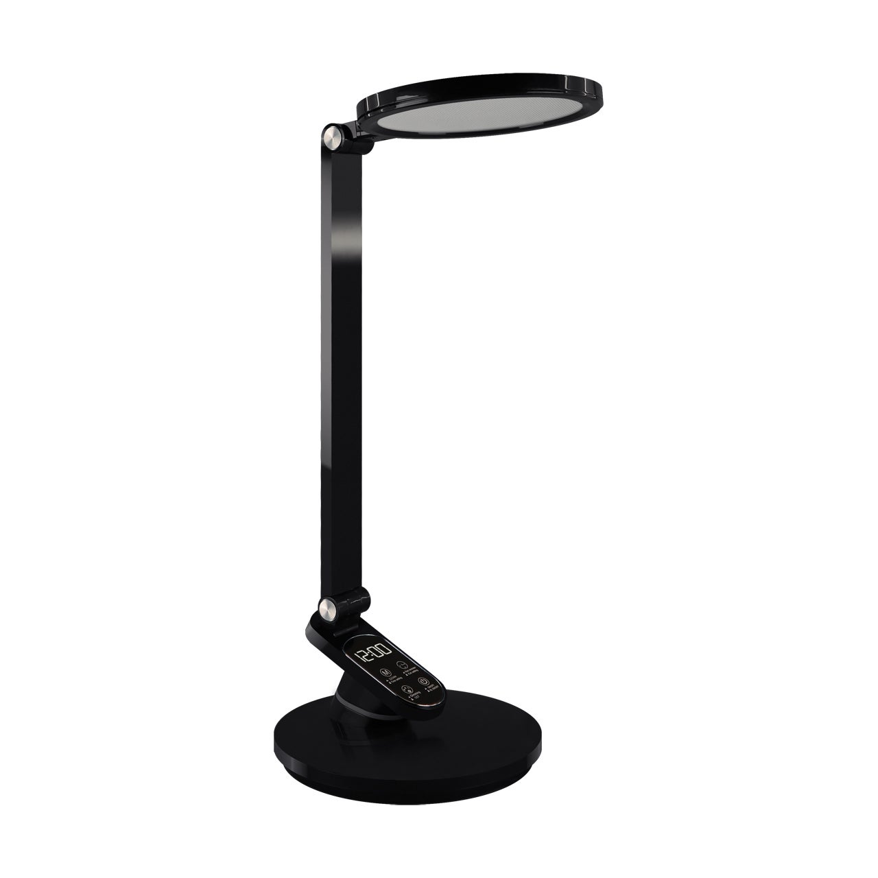 Lampka biurkowa nowoczesna czarna regulowana dotykowa zegar LED 9W RAGAS Struhm