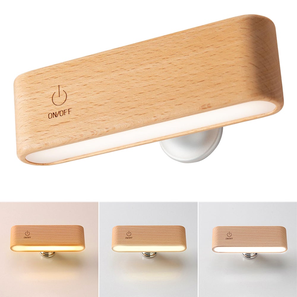 Akumulatorowa lampa ścienna LED, magnetyczna lampka nocna z regulacją jasności, obrotowa o 360° dotykowa lampka do czytania