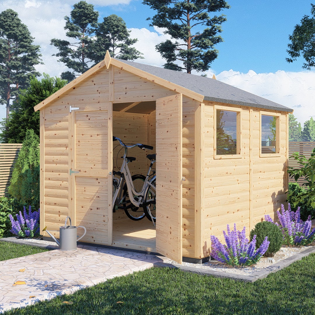 Domek ogrodowy BERTILO Blockhaus XL z podłogą, ściany 19 mm, niepomalowany