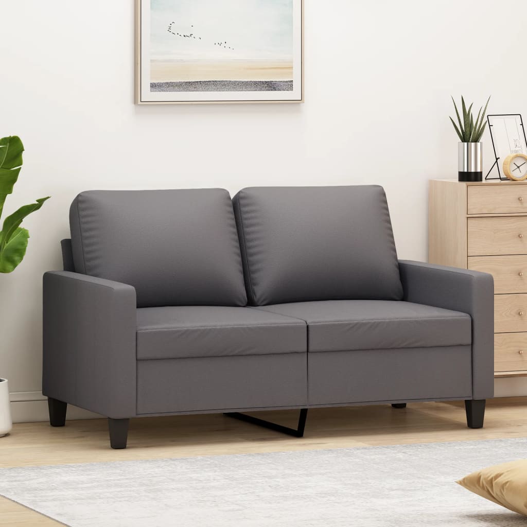 2-osobowa sofa, szary, 120 cm, sztuczna skóra vidaXL