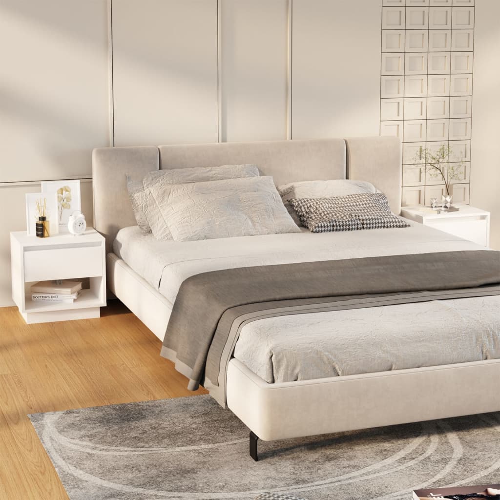 Stolik nocny VidaXL 2 szt. biały 45x34x44 cm z drewna inżynieryjnego