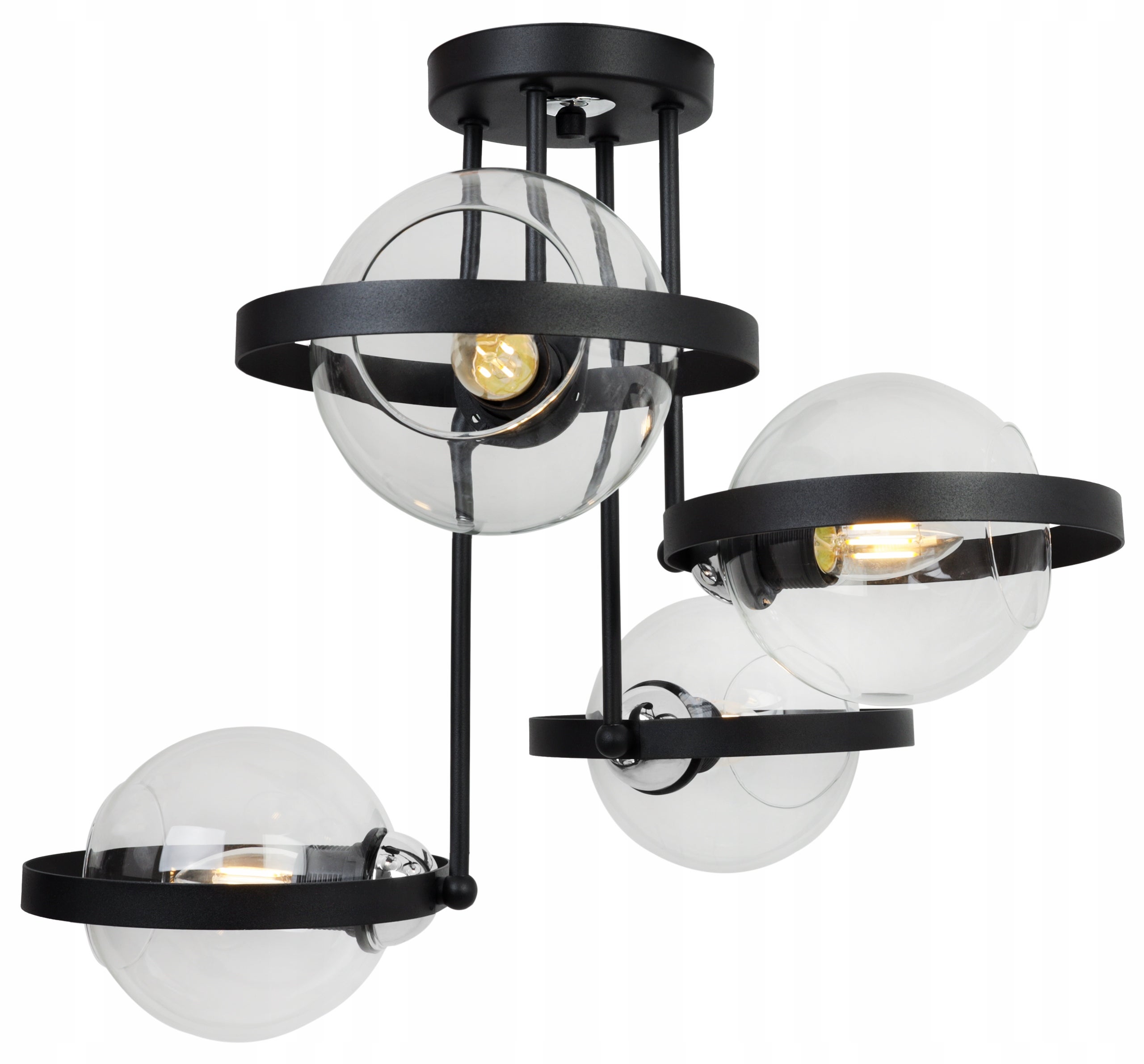 Lampa sufitowa wisząca Light Home LH Ring Haga 4x E27 abażur kule przezroczyste nowoczesna