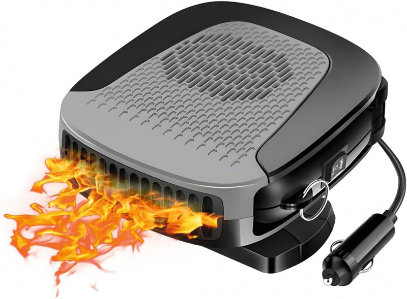Ogrzewacz samochodowy, przenośny ogrzewacz i odmrażacz samochodowy, odmrażacz szyby przedniej 150 W, obrotowy odmrażacz 360°
