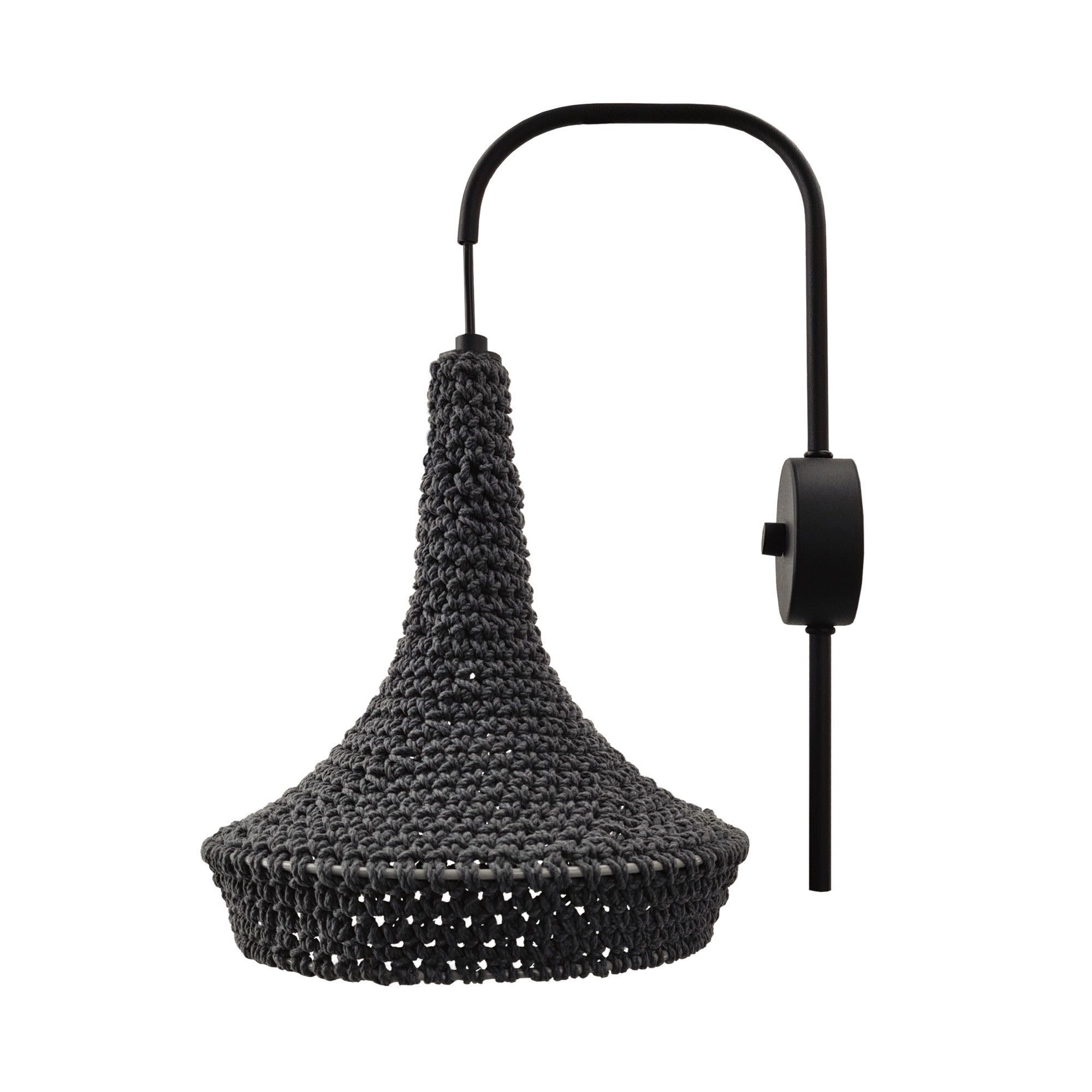 Kinkiet ścienny boho szary bawełna MAHAKA 1xE27 20W Shilo