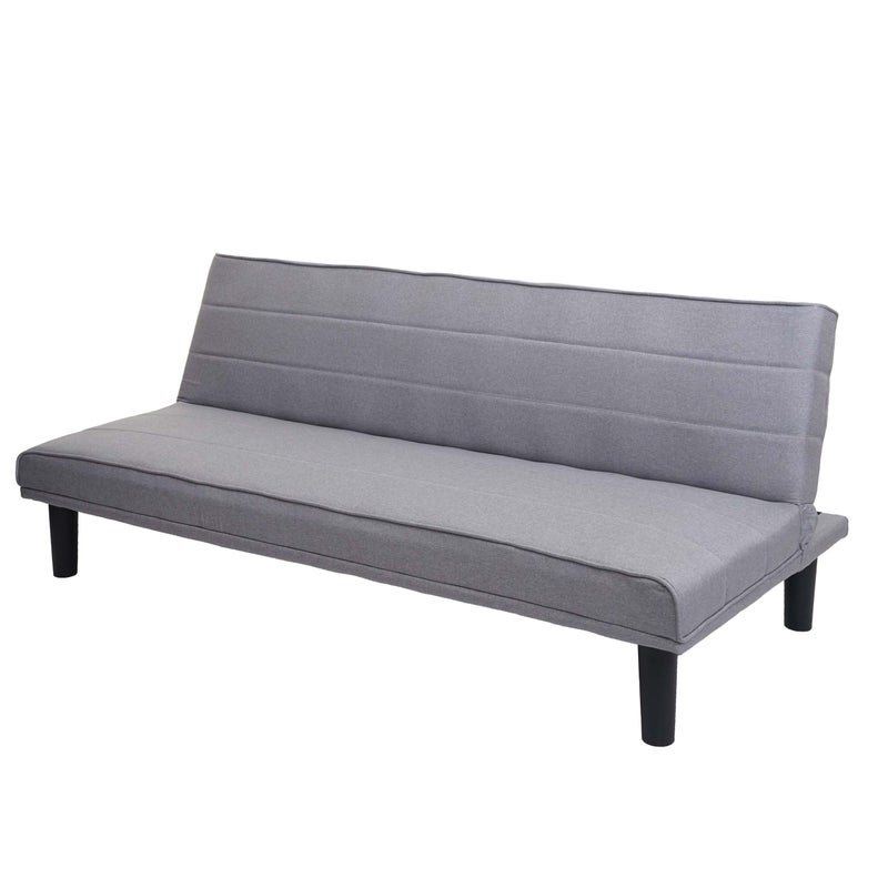 Sofa rozkładana HWC-J17, kanapa rozkładana sofa rozkładana sofa dla gości, funkcja spania tkanina/tekstylia 165cm ~ szary