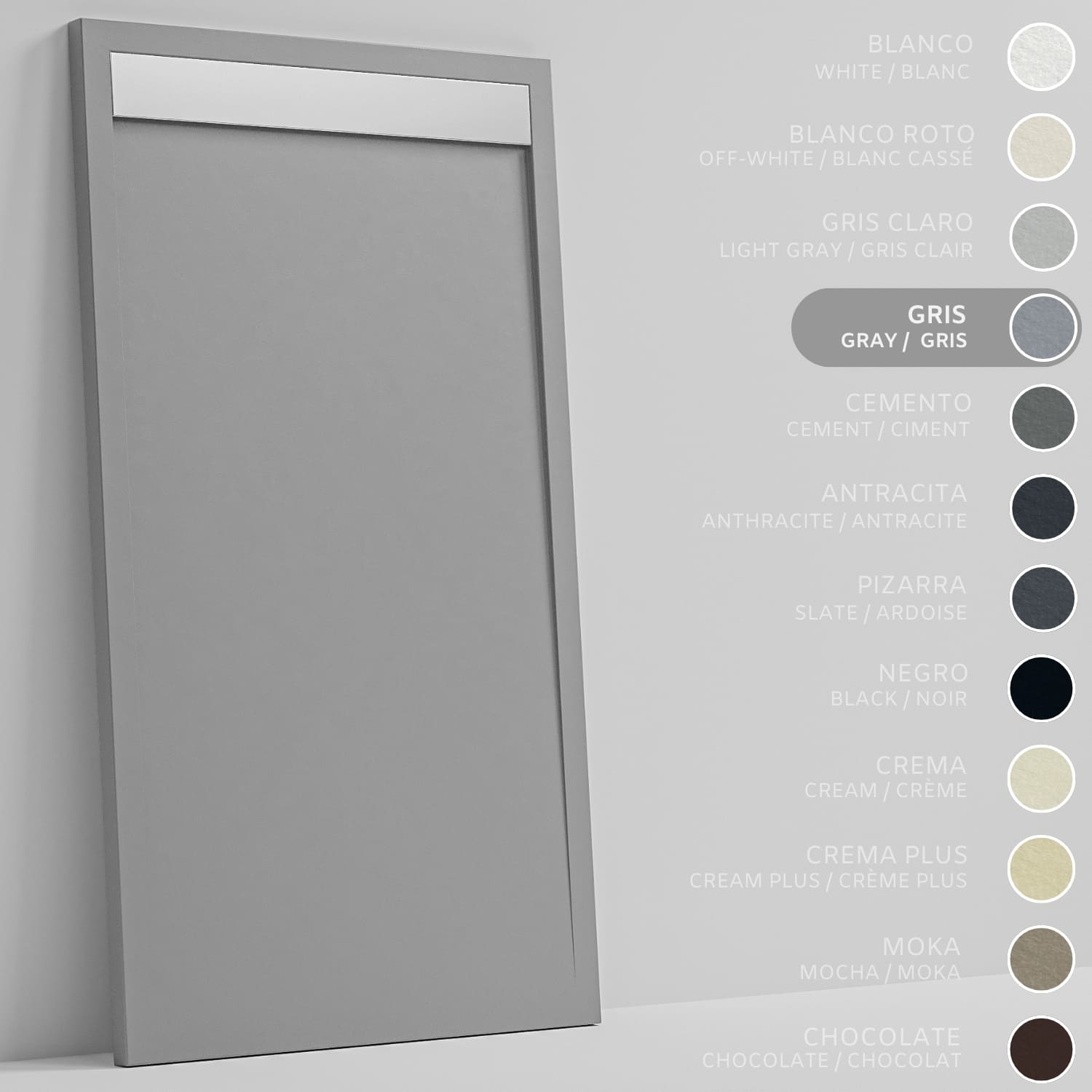 SOULHOME Brodzik prysznicowy– Żywica– Gel Coat– Gładka/Kamienna tekstura – Antypoślizgowy – szary- 100X70- Niski 3cm– Ruszt INOX