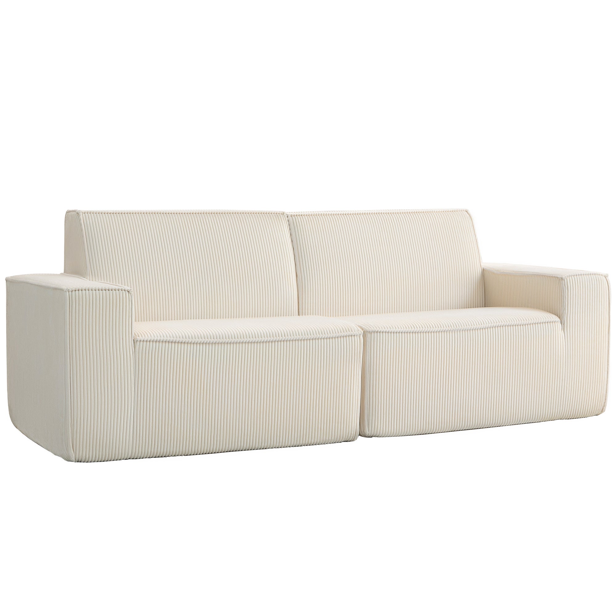 Sofa sztruksowa 3-osobowa, 230 cm, nowoczesna, nie wymaga montażu, beżowa