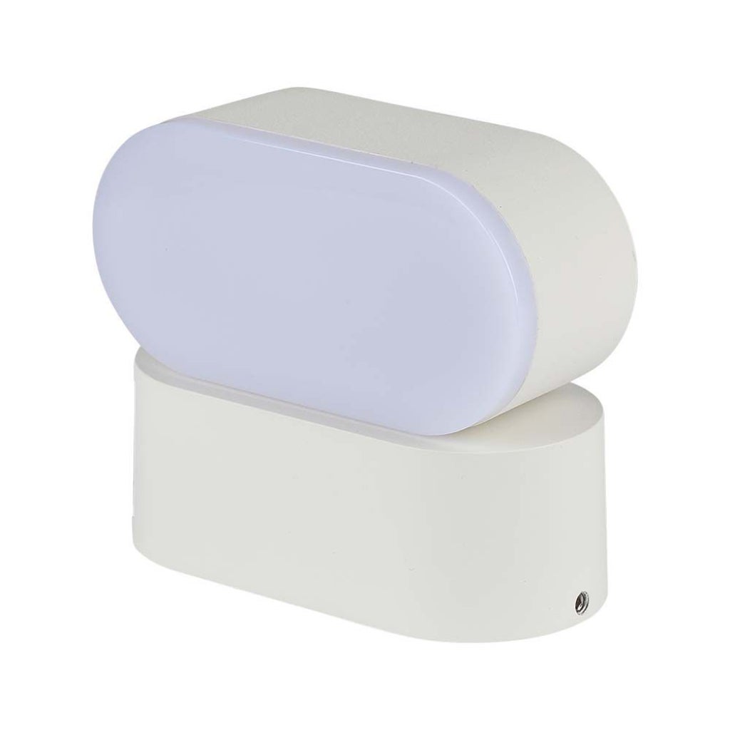Owalna lampa ścienna LED 5W 110LM/W w kolorze białym z obrotową głowicą 3000K IP65