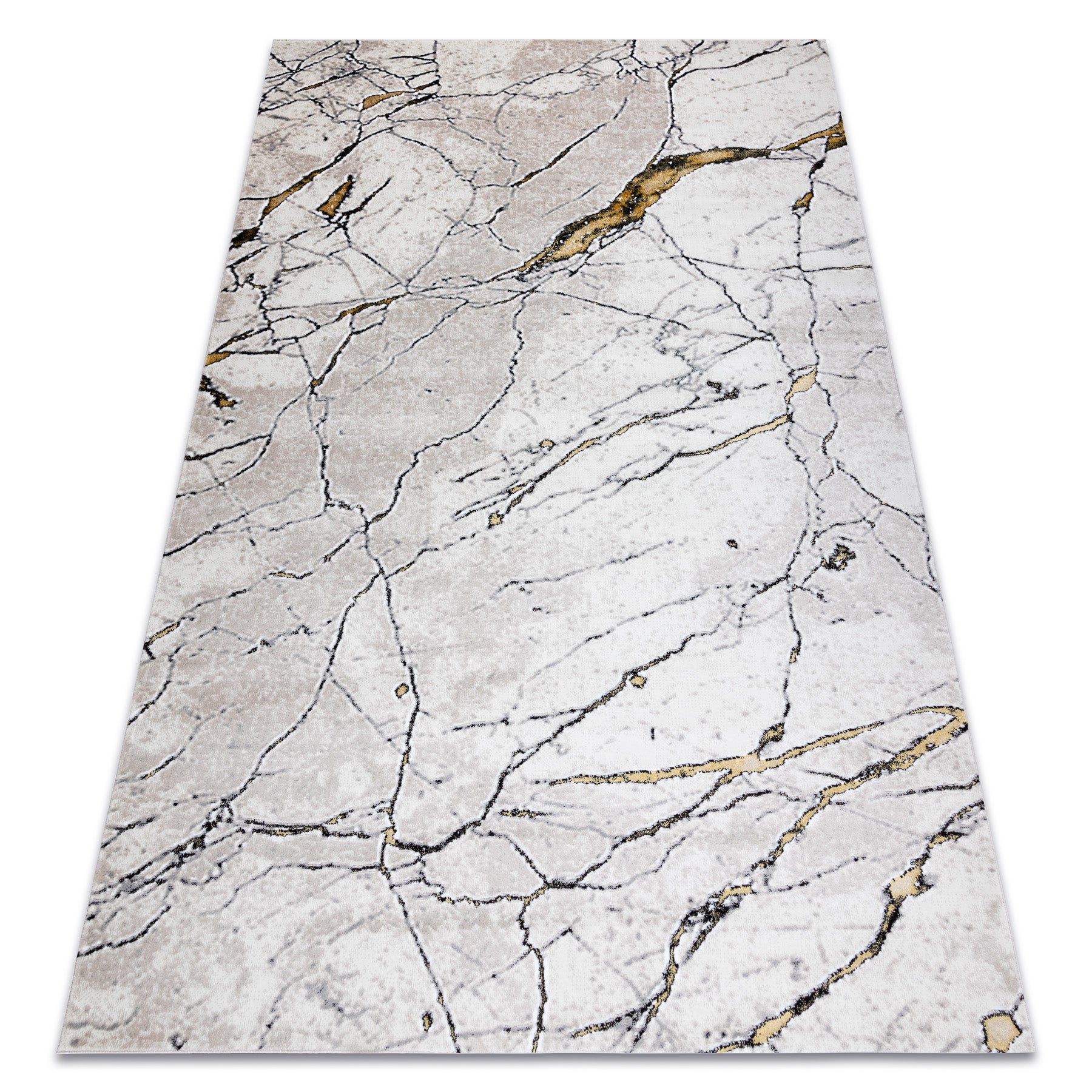 Dywan GLOSS nowoczesny 529A 53 Marmur, kamień, stylowy, glamour kość słoniowa / beż 80x150 cm