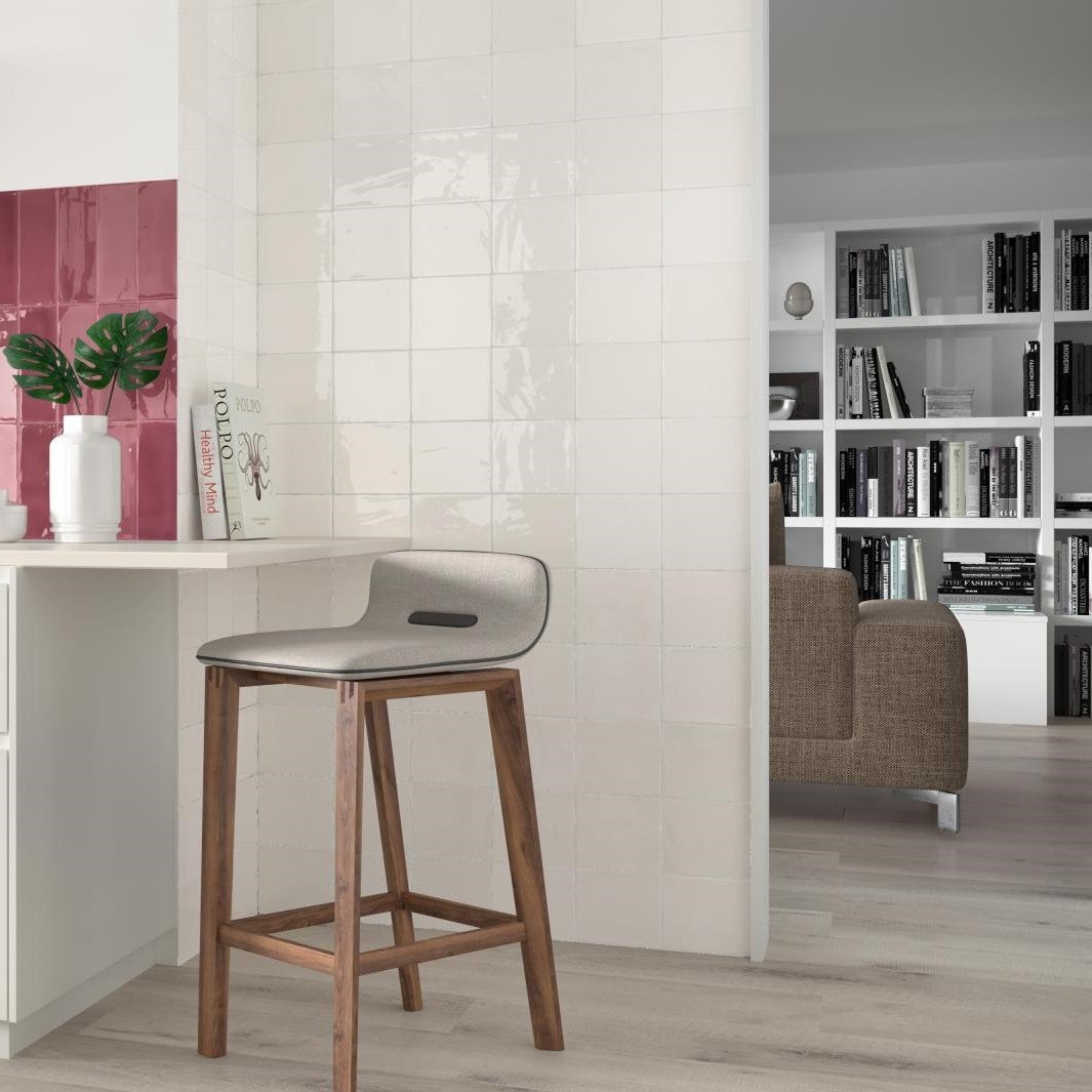 PŁYTKA TABARCA BLANCO 15x15 CM EFEKT ZELLIGE BIAŁA BŁYSZCZĄCA PŁYTKA CERAMICZNA PREMIUM