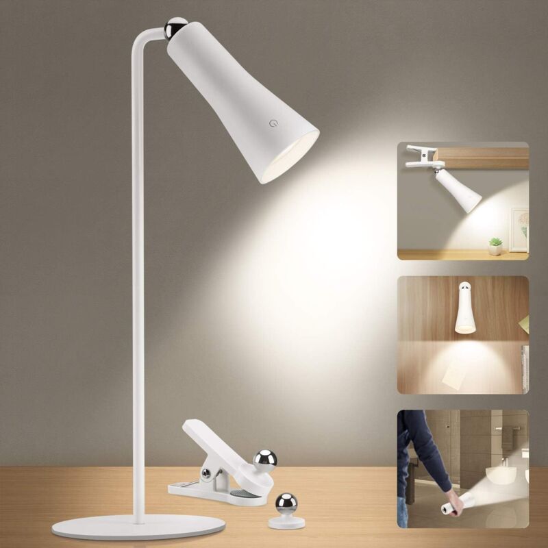 1 szt. Lampka biurkowa LED o świetle dziennym, [3 w 1] Lampka biurkowa LED z 3 regulowanymi poziomami jasności i kontrolą, 3 W, 4000 K, naturalna b