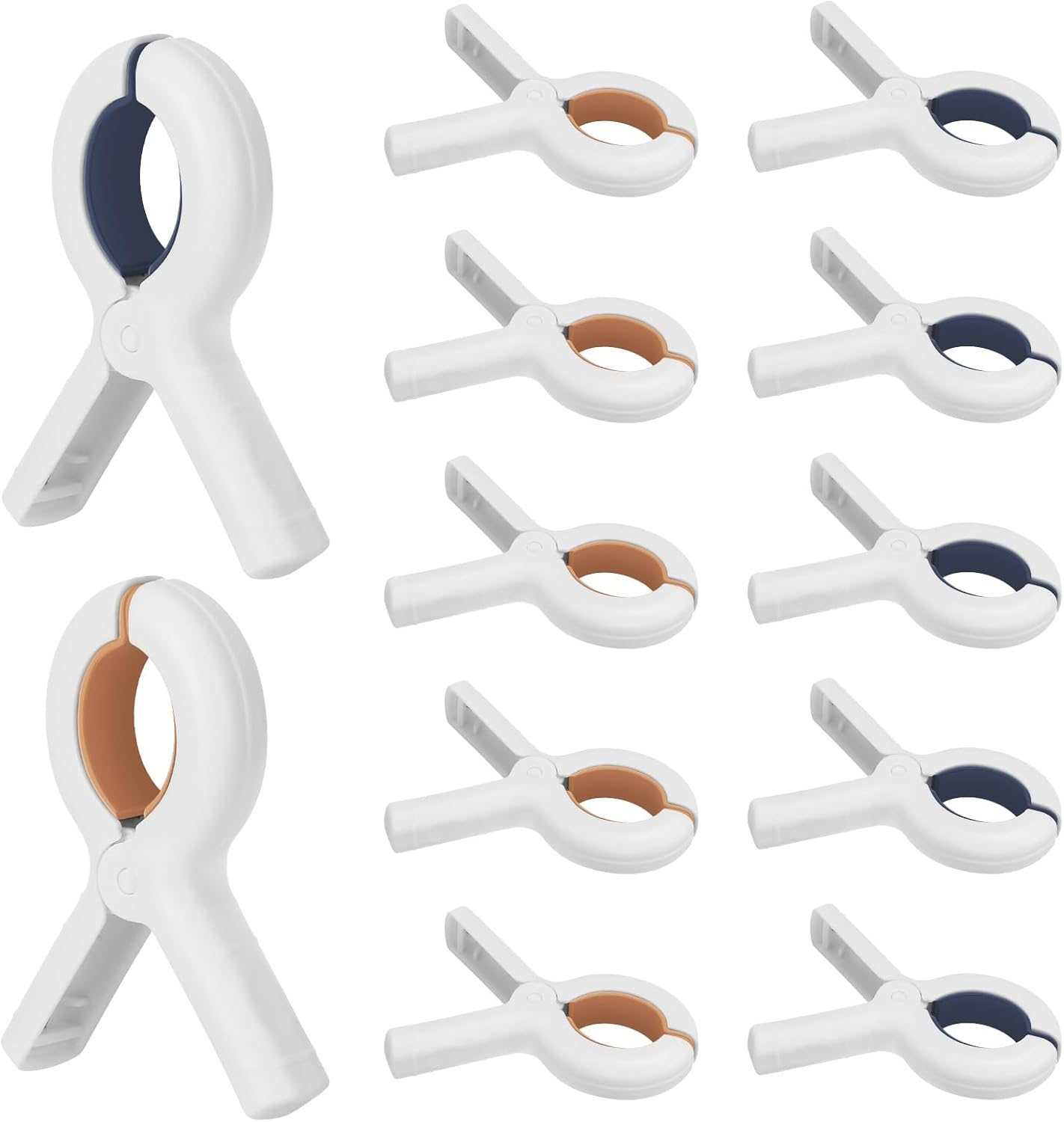 12 szt. dużych klamerek do bielizny, wiatroodporne klipsy do ręczników plażowych do codziennego prania, ręczniki kąpielowe