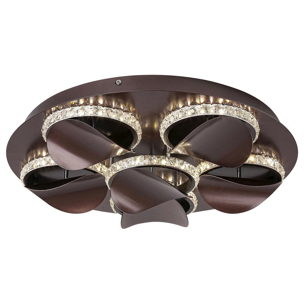Lampa sufitowa wisząca Capriana brązowy metalik LED 36W 4000K 1440lm kryształowa wym: 11,5 x 50 x 50 cm kryształ Rabalux