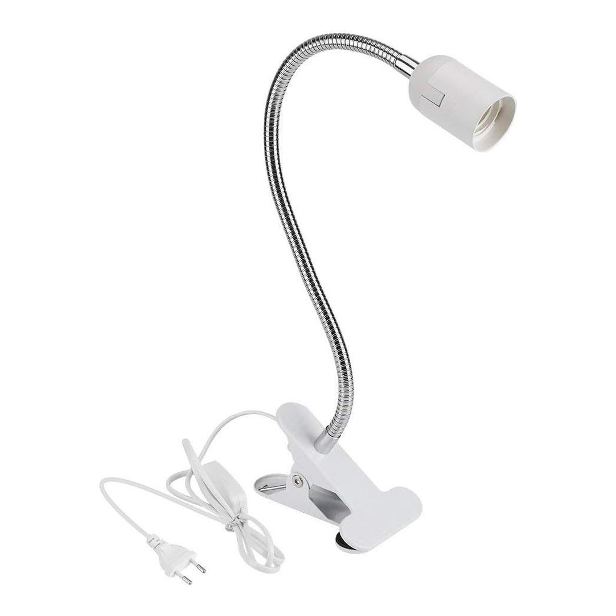 Oprawa E27 ze Zaciskiem i Wtyczką Europejską, do LED Lampa Stołowa z Klipsem, Lampa do Czytania, Lampa Przyłóżkowa z Zaciskiem, Lampa Klipsowa