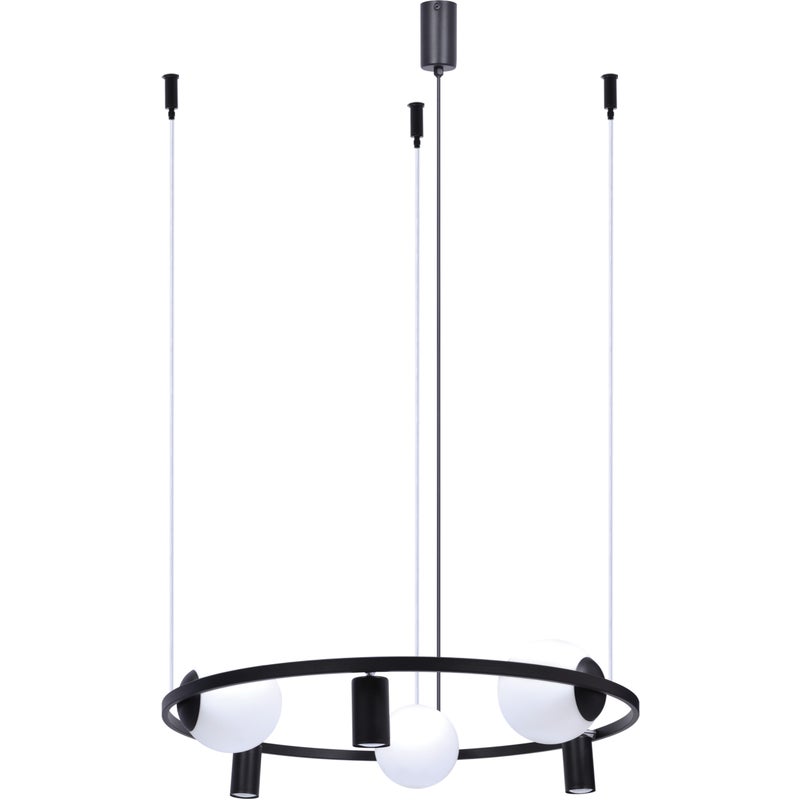 Żyrandol czarny kule i reflektory ORBIT 6xE27 / GU10 Zuma Line 5006