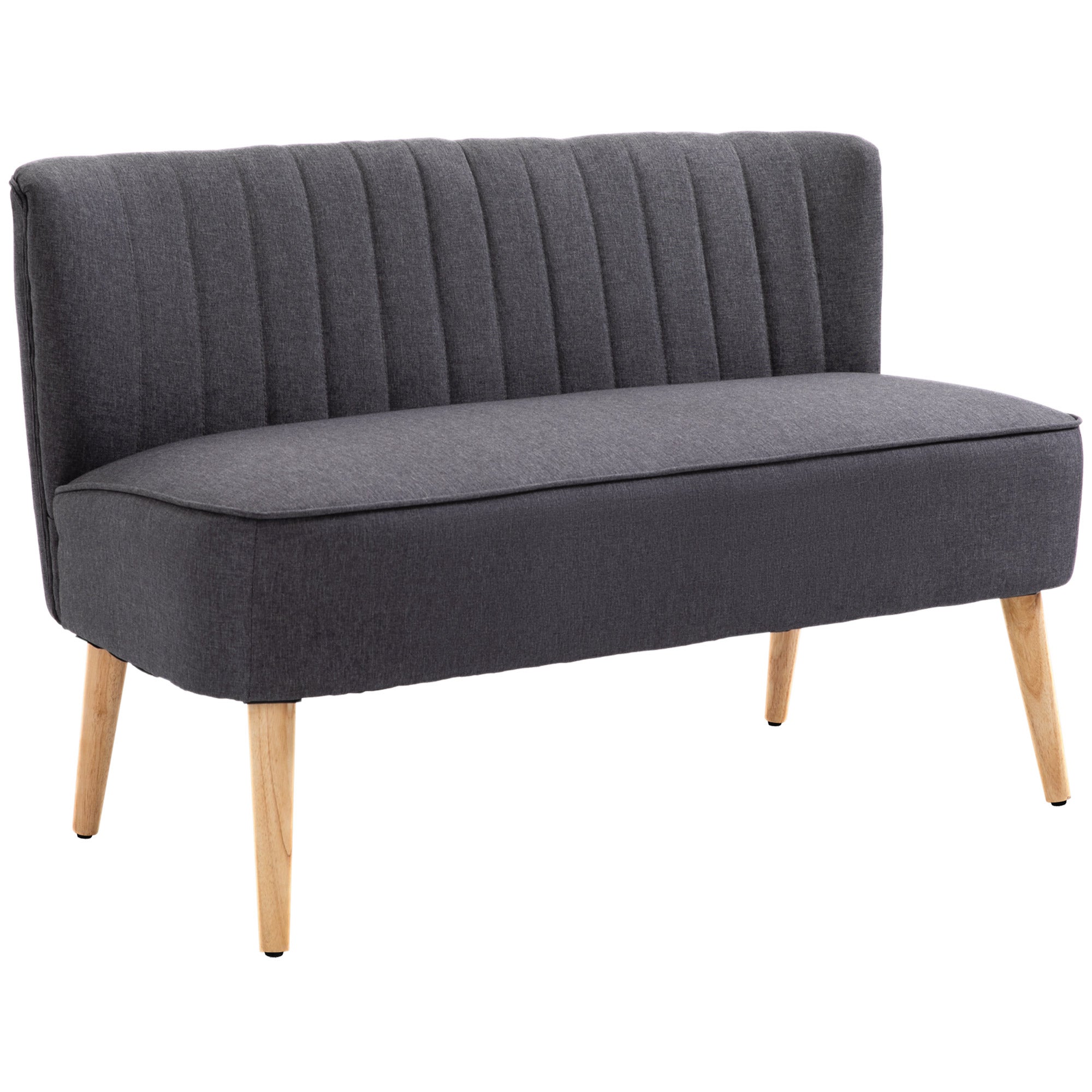 Sofa 2-osobowa, miękka tapicerka, łatwy w pielęgnacji pokrowiec, do 220 kg, 117 x 56,5 x 77 cm, ciemnoszary