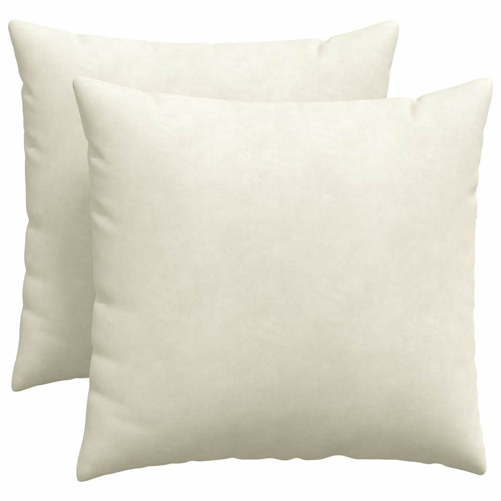 Poduszki na sofę 2 pcs Kremowy 50 x 50 cm Tkanina sztruksowa