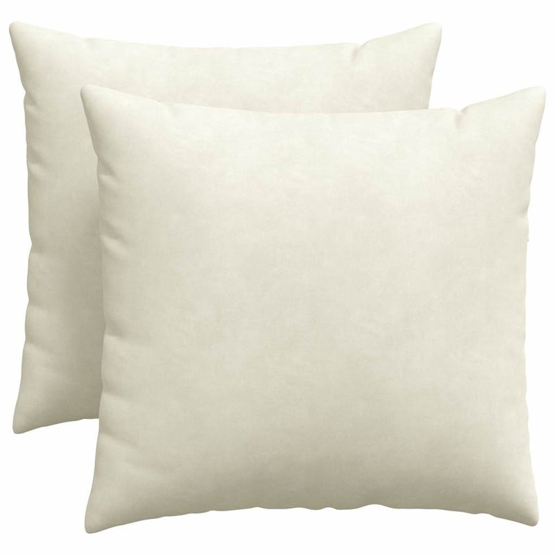 Poduszki na sofę 2 pcs Kremowy 50 x 50 cm Tkanina sztruksowa