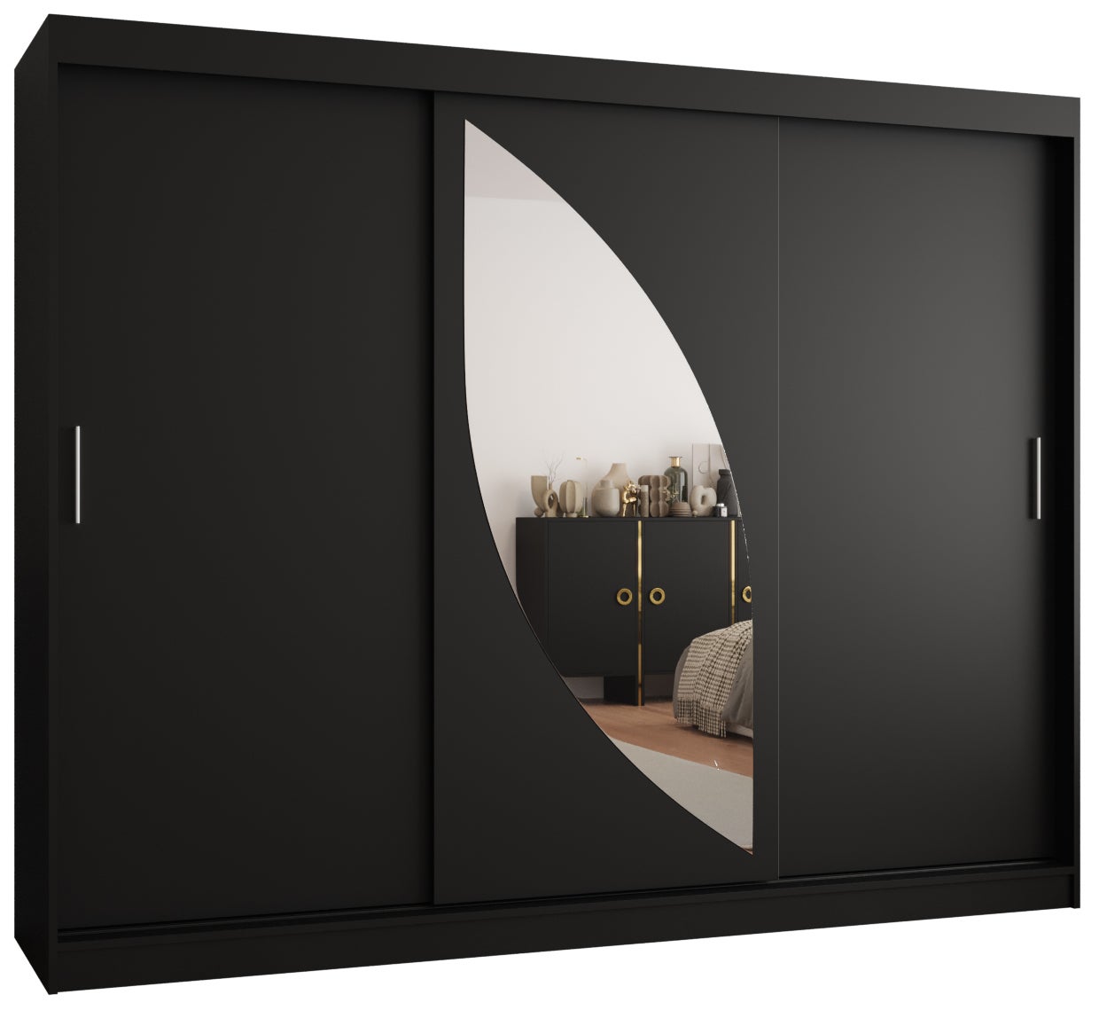 Szafa przesuwna garderoba MILO 250 x 62 x 200 cm Czarny