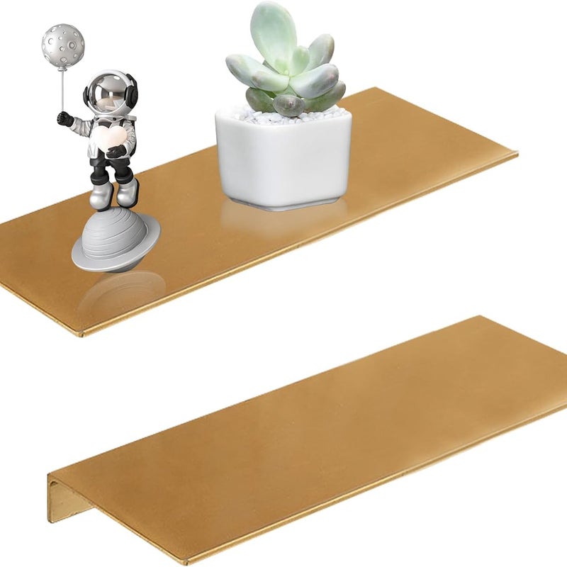 2-częściowa półka ścienna ze śrubami, aluminiowe półki wiszące, złota półka wisząca do montażu na ścianie, do łazienki, kuchni(30 cm, złota)