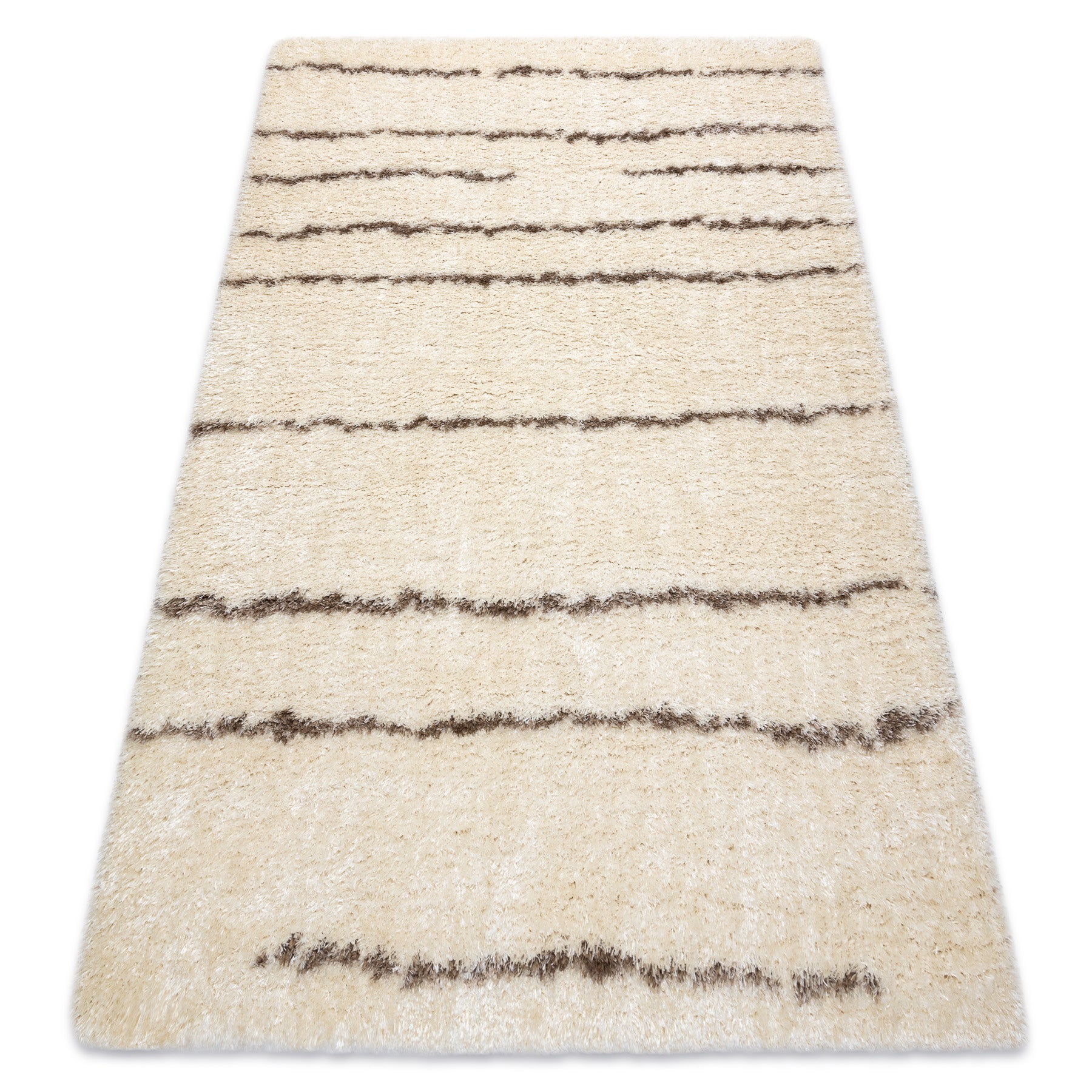 Dywan FLUFFY 2371 shaggy paski - krem / beż 120x170 cm