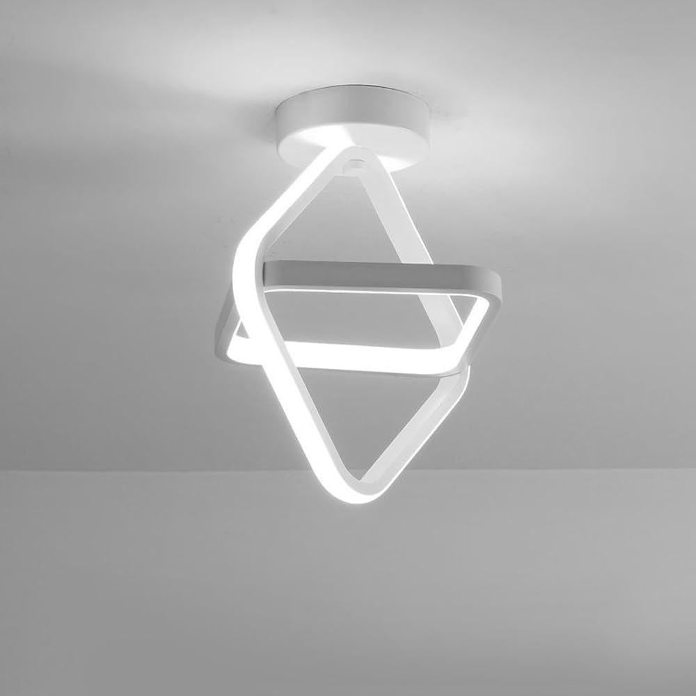 Nowoczesna lampa sufitowa LED, lampa sufitowa 22 W z 2 kwadratowymi żarówkami, 6500 K, chłodne białe światło, kreatywny żyrandol LED do sypialni, salo
