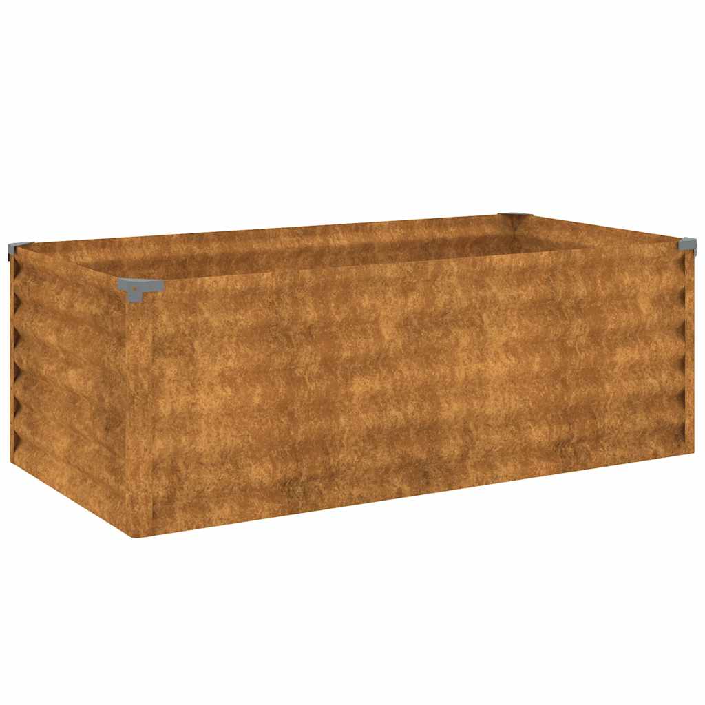 Podwyższona grządka ogrodowa 100x50x36 cm, stal Corten