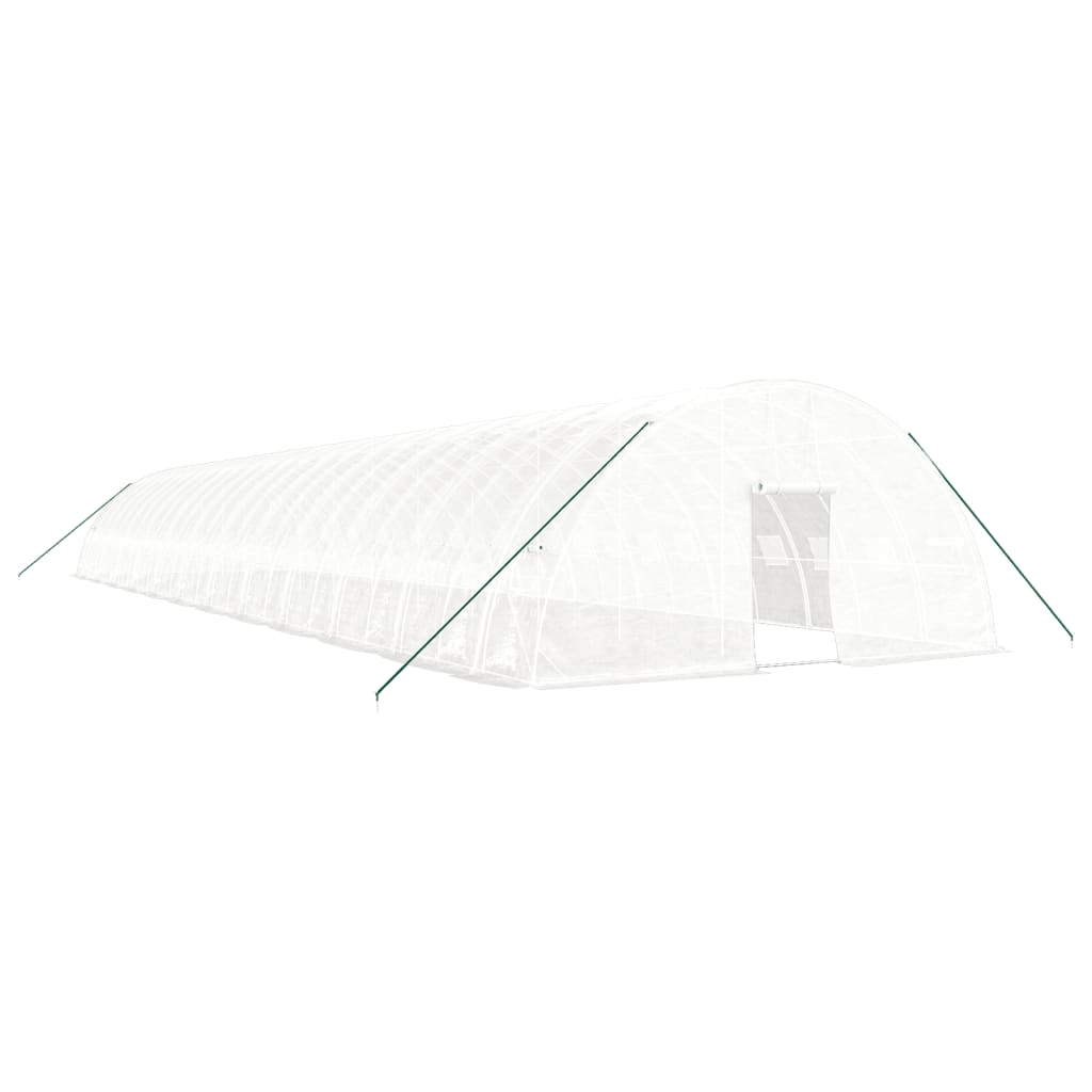 Szklarnia Ogrodowa 2400x600 cm z Drzwiami z Oknami z Polietylenu Biała