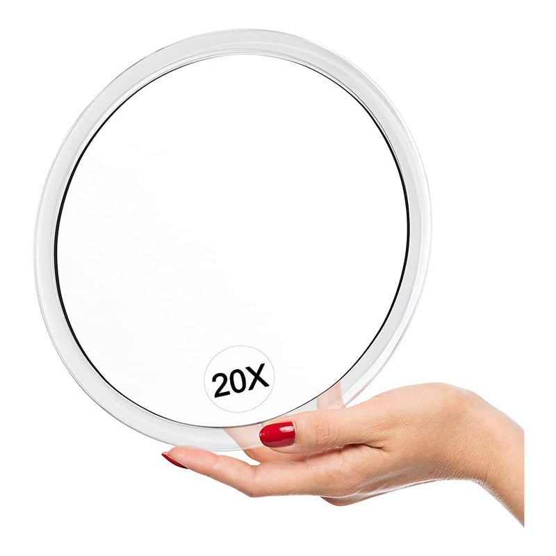 Lusterko powiększające 20x z przyssawkami (15 cm okrągłe) - Idealne do makijażu - Usuwanie zaskórników - Do so...