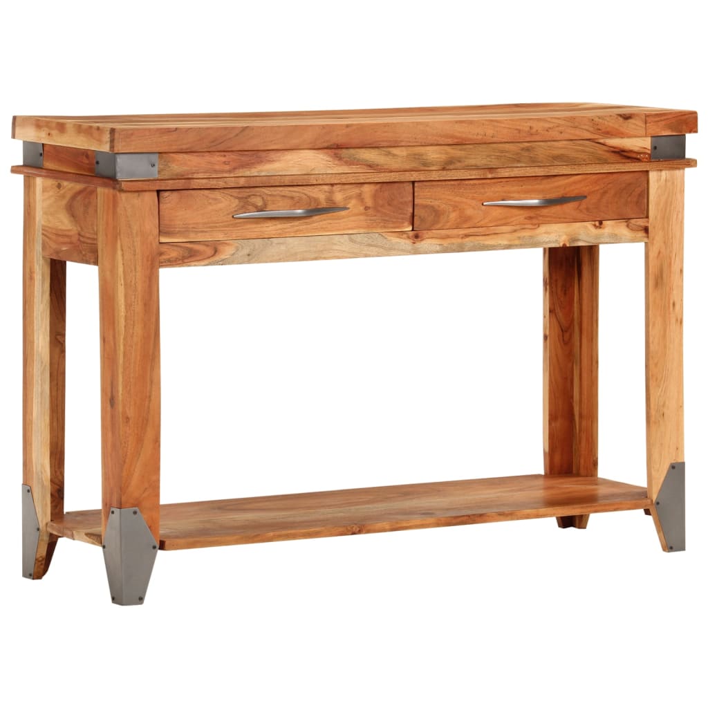 Stolik konsolowy, 110x34x74 cm, lite drewno akacjowe vidaXL