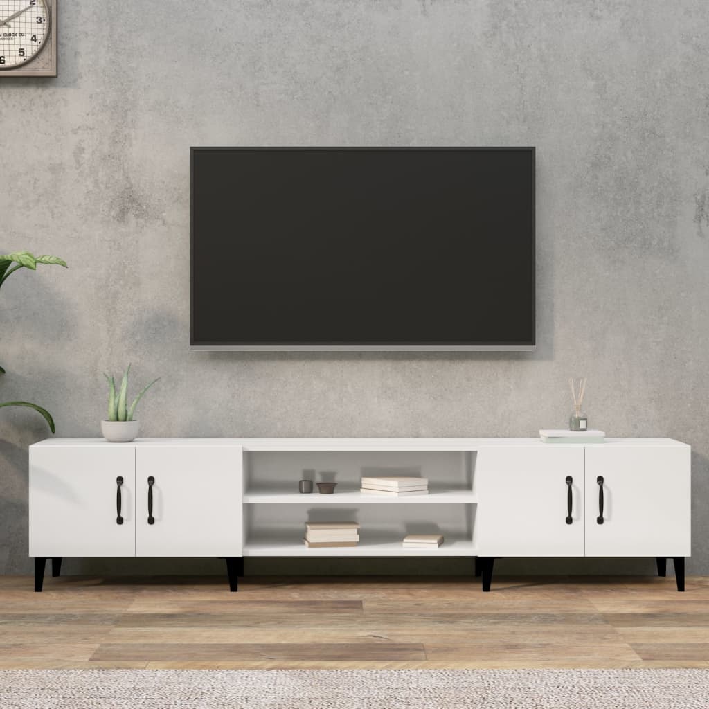 Meuble TV VidaXL 180x31,5x40 cm z drewna inżynieryjnego, kolor biały