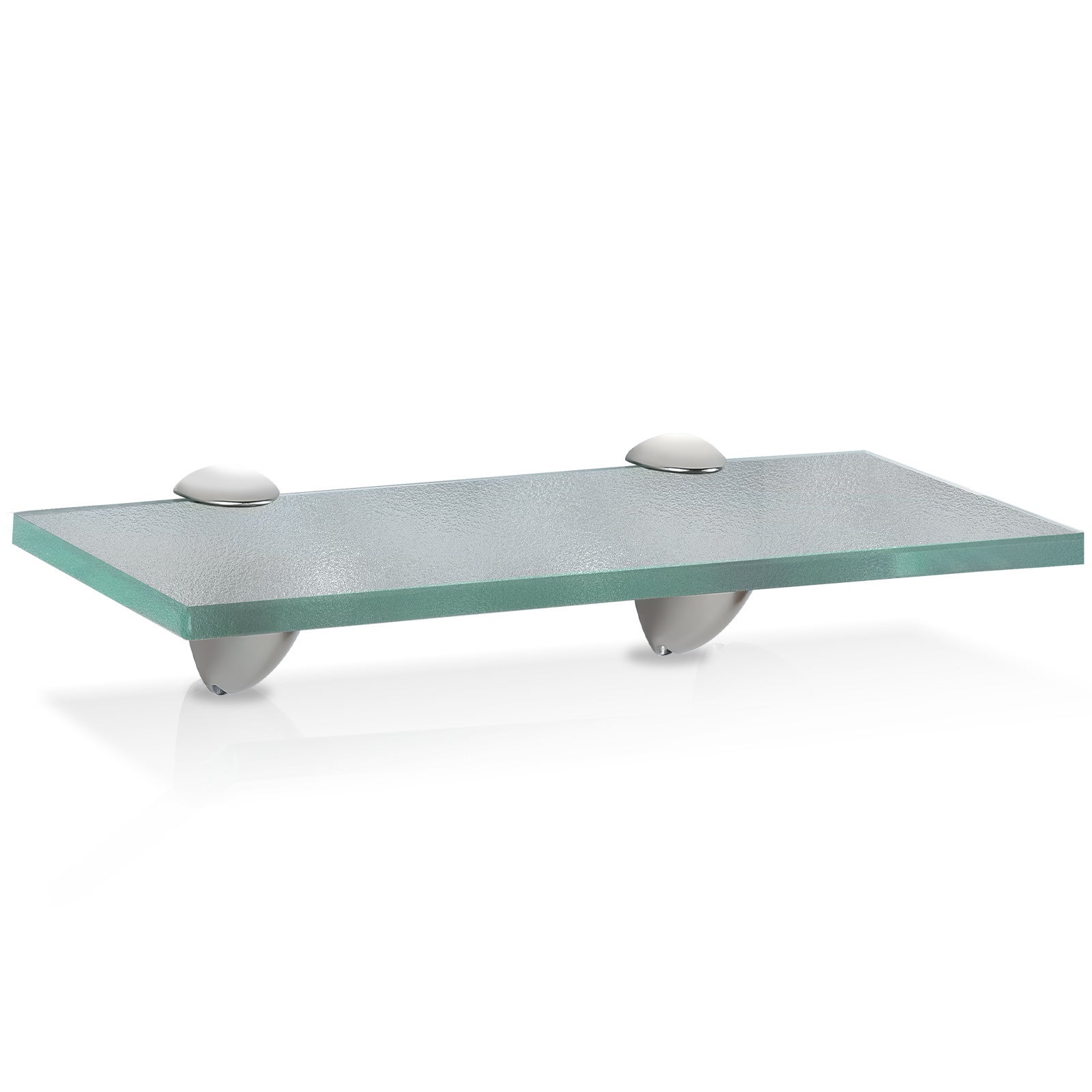 Półka łazienkowa z matowego szkła, 30 x 10 cm, grubość 8 mm, montaż ścienny z 2 metalowymi uchwytami