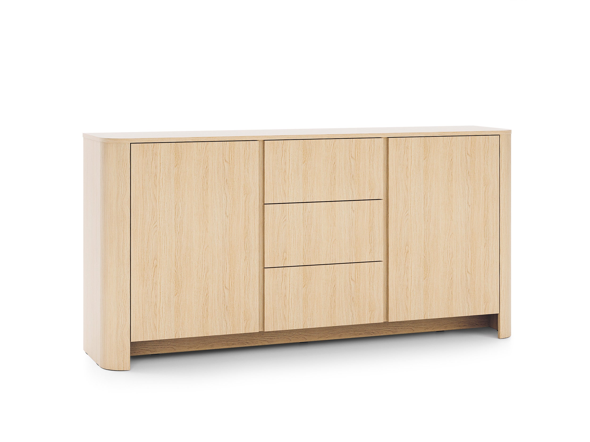 Komoda, dąb Vicenza, 103 x 39 x 132 cm | Nowoczesny mebel o zaokrąglonych krawędziach