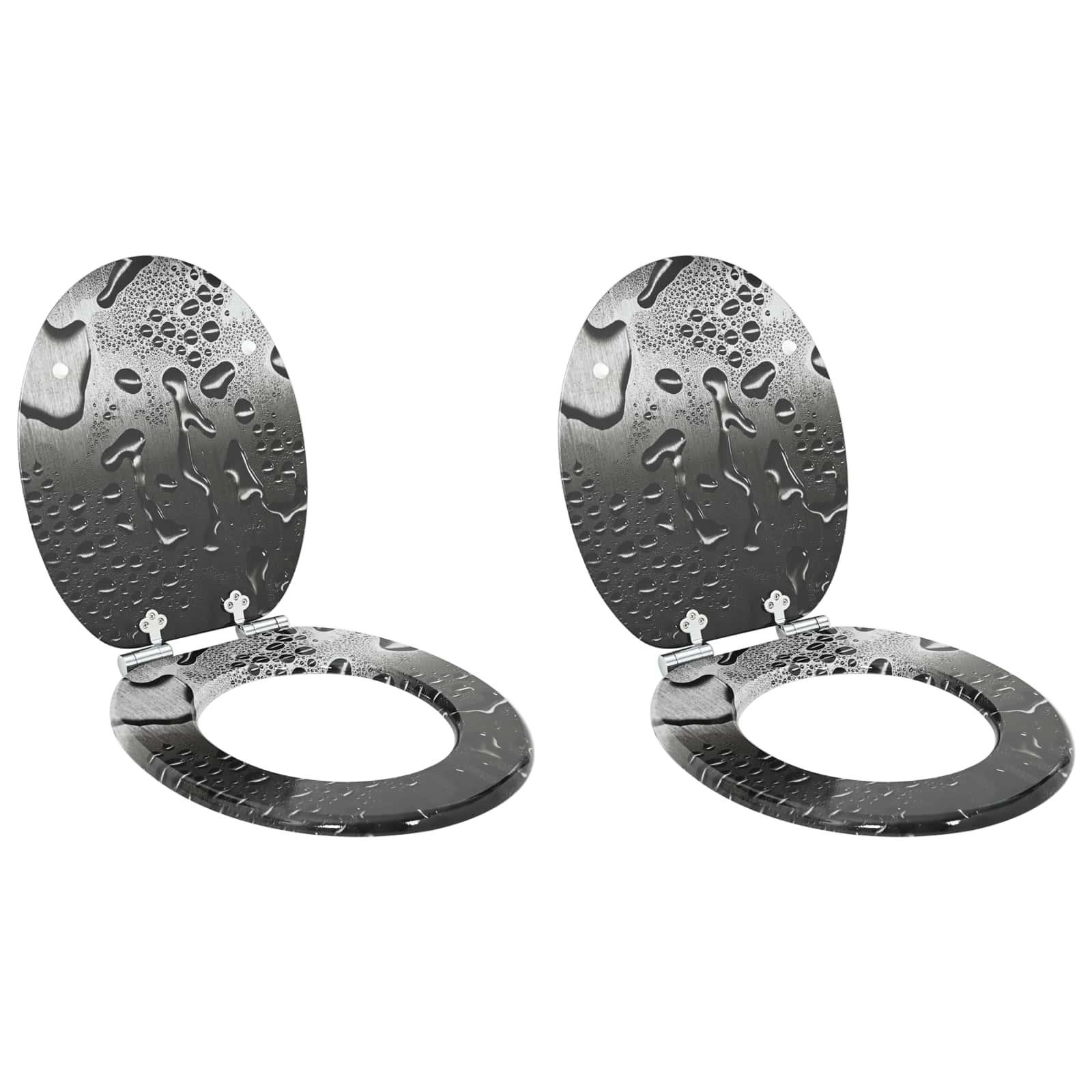 Deska toaletowa z samoodblokowaniem 2 pcs Szary 44 x 38 cm vidaXL